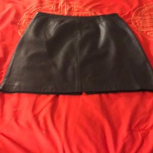 New Blk soft genuine leather skirt